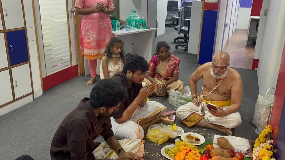 Traditional pooja at the new Alfrah Cognix office